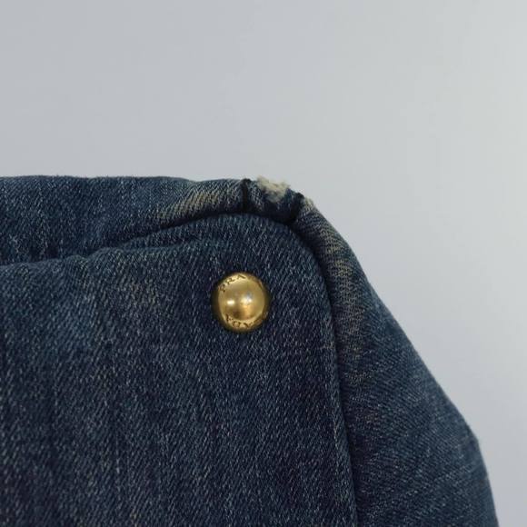 PRADA Canapa PM Hand Bag Denim Blue Auth 83344 - Picture 14 of 16